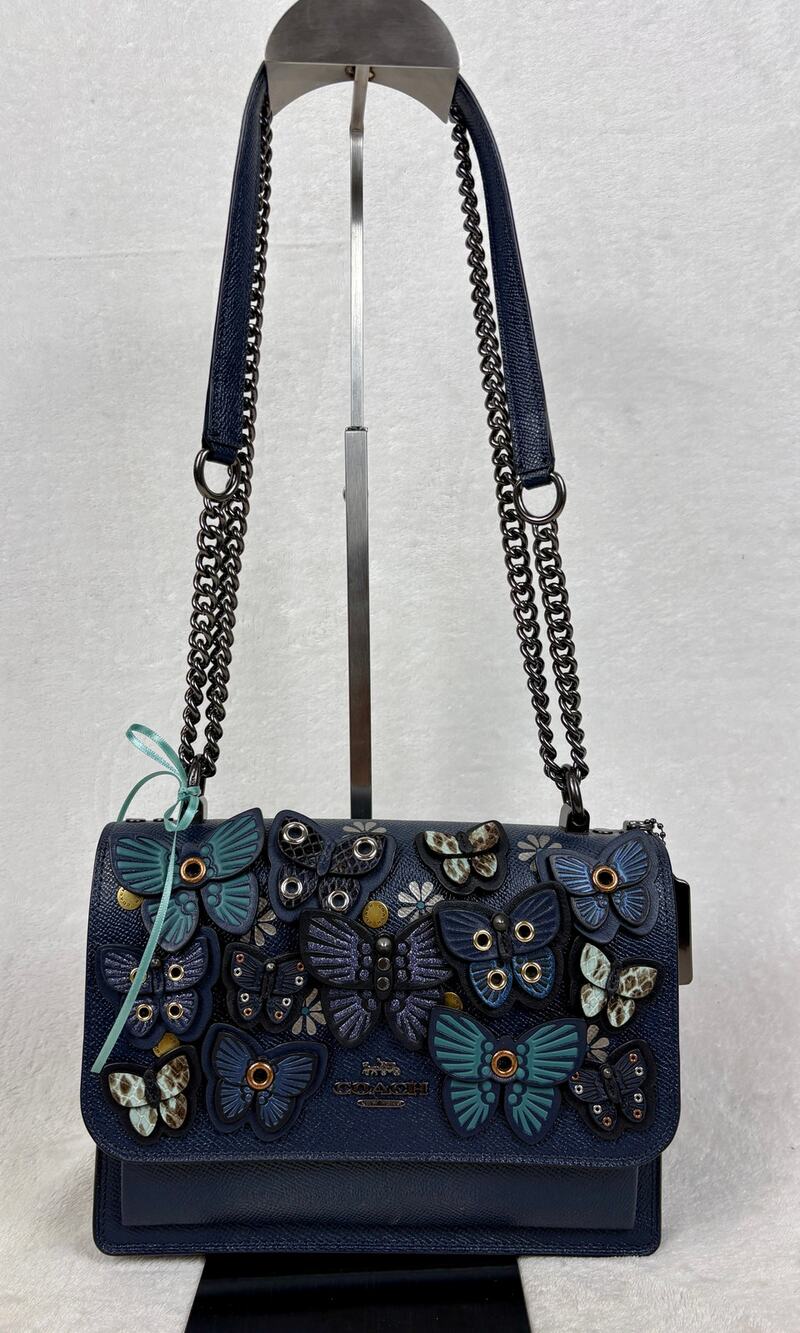 Coach RARE Klare Crossbody with Butterfly Applique in Midnight Blue